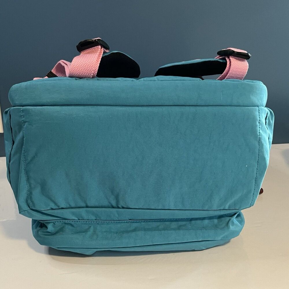 Kipling Seoul Laptop XL Backpack Striking Blue Pink Trim Plush Charm 17” NWT - Picture 8 of 12